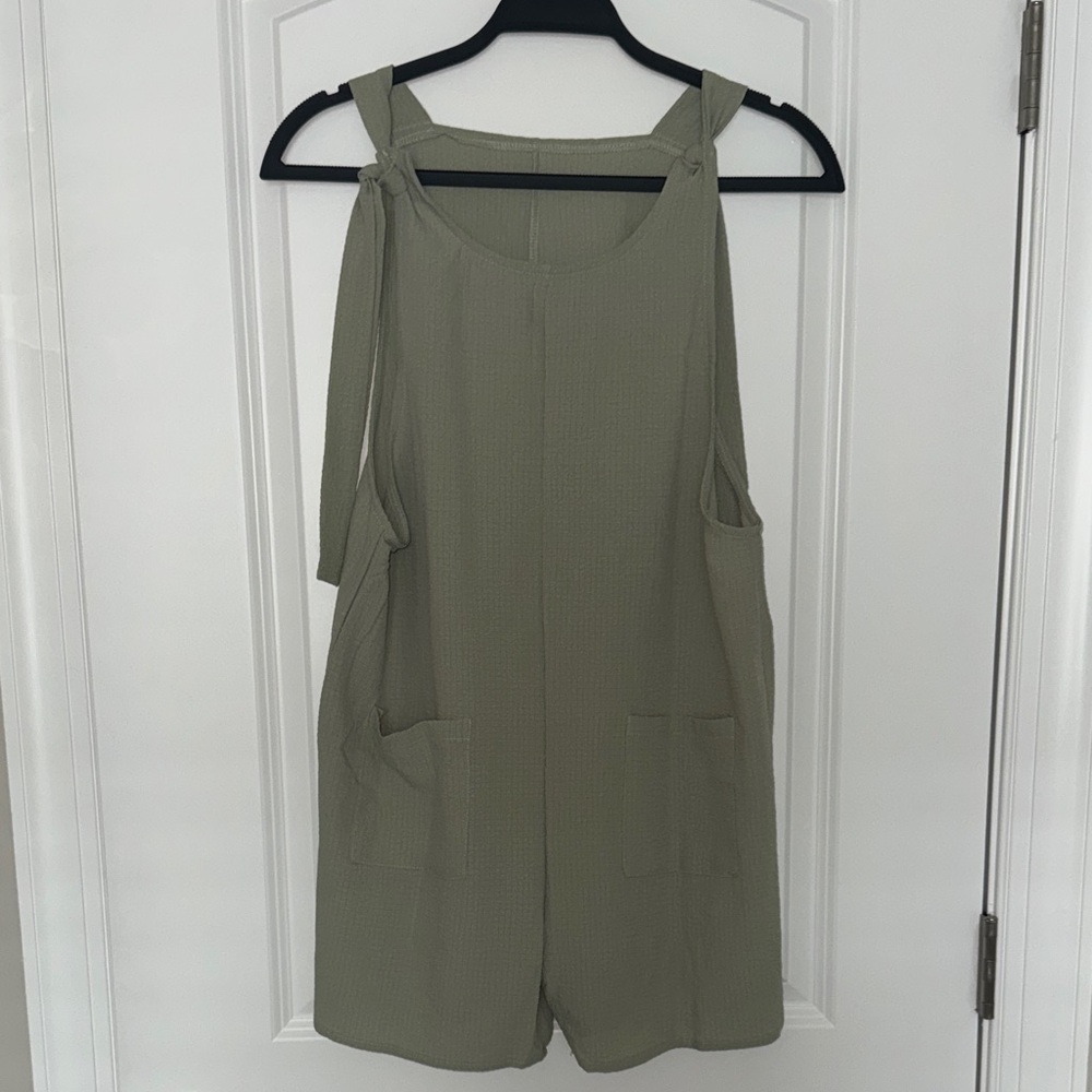 Olive Green Sleeveless Romper